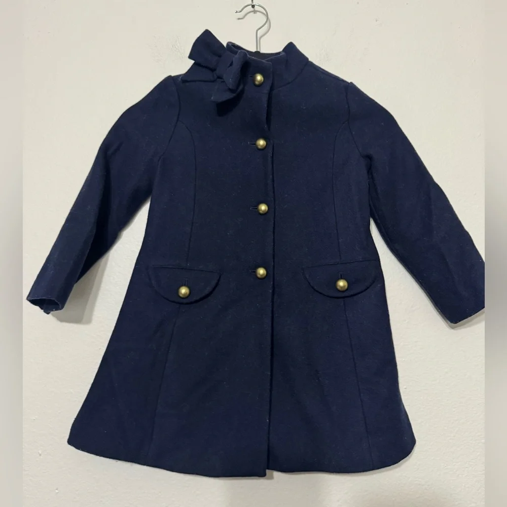 Janie and Jack Navy blue Girls Wool Blend Coat Size 4